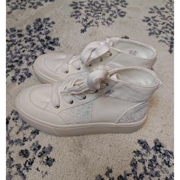 ROCKET DOG Flair White Patchwork Platform Trainers US 7 - Picture 3 of 6